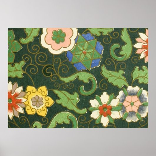 Cloisonne China Patter Asian Oriental Poster (Voorkant)