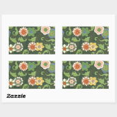 Cloisonne China Patter Asian Oriental Rechthoekige Sticker (Vel)