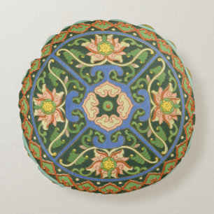 Cloisonne China Patter Asian Oriental Rond Kussen