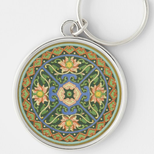 Cloisonne China Patter Asian Oriental Sleutelhanger (Voorkant)