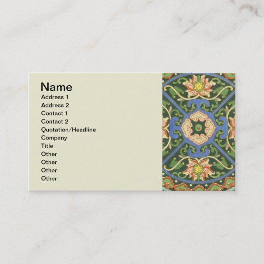 Cloisonne China Patter Asian Oriental Visitekaartje (Voorkant)