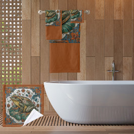 Cloisonne Frog on Lily Pad Bad Handdoek