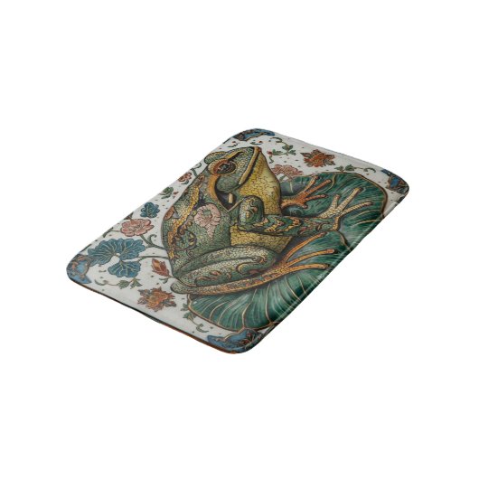 Cloisonne Frog on Lily Pad Badmat (Gekanteld)