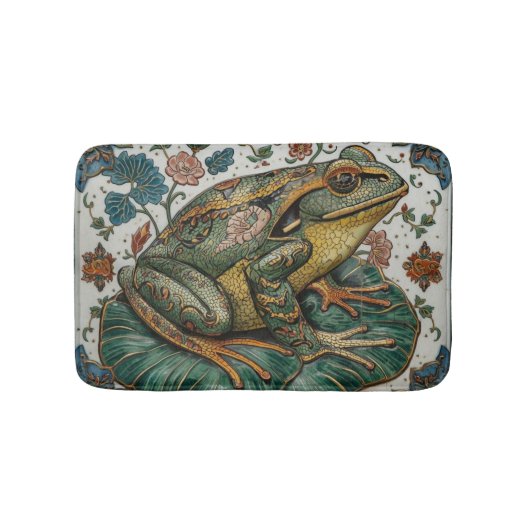Cloisonne Frog on Lily Pad Badmat (Voorkant)