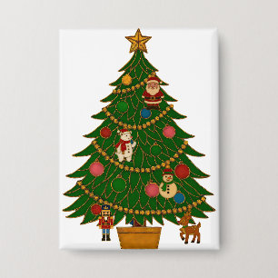 Cloisonne Kunst Kerstboom Karakter Ornamenten Button
