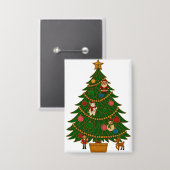 Cloisonne Kunst Kerstboom Karakter Ornamenten Button (Voorkant / Achterkant)