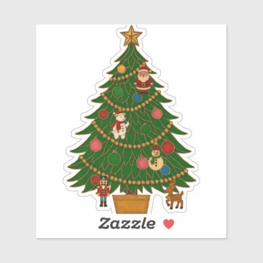 Cloisonne Kunst Kerstboom Karakter Ornamenten Sticker (Vel)