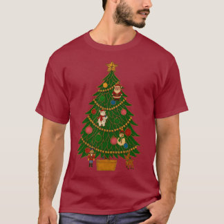 Cloisonne Kunst Kerstboom Karakter Ornamenten T-shirt