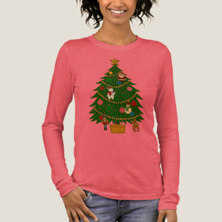 Cloisonne Kunst Kerstboom Karakter Ornamenten Tri-Blend Shirt