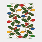 Cloisonne Kunst Kerstverlichting en Hulst Fleece Deken (Voorkant)