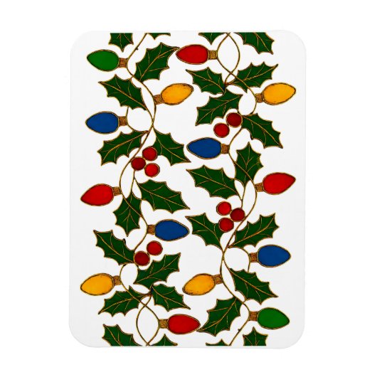 Cloisonne Kunst Kerstverlichting en Hulst Magneet (Verticaal)