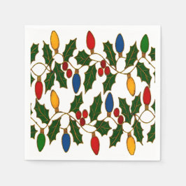 Cloisonne Kunst Kerstverlichting en Hulst Servet