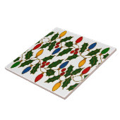 Cloisonne Kunst Kerstverlichting en Hulst Tegeltje (Zijkant)