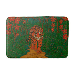 Cloisonne Kunst Tijger op het Jungle Pad Badmat