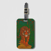 Cloisonne Kunst Tijger op het Jungle Pad Bagagelabel (Voorkant (verticaal))