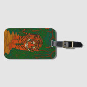 Cloisonne Kunst Tijger op het Jungle Pad Bagagelabel (Voorkant (horizontaal))