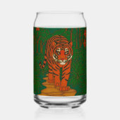 Cloisonne Kunst Tijger op het Jungle Pad Blikvorm Glas (Achterkant)