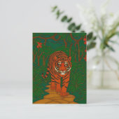 Cloisonne Kunst Tijger op het Jungle Pad Briefkaart (Staand voorkant)
