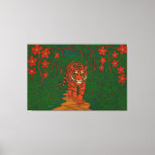 Cloisonne Kunst Tijger op het Jungle Pad Canvas Afdruk (Voorkant)