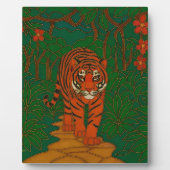 Cloisonne Kunst Tijger op het Jungle Pad Fotoplaat (Voorkant)