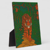 Cloisonne Kunst Tijger op het Jungle Pad Fotoplaat (Zijkant)