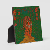Cloisonne Kunst Tijger op het Jungle Pad Fotoplaat (Voorkant)