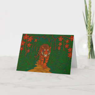 Cloisonne Kunst Tijger op het Jungle Pad Kaart