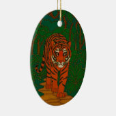 Cloisonne Kunst Tijger op het Jungle Pad Keramisch Ornament (Rechts)