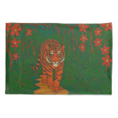 Cloisonne Kunst Tijger op het Jungle Pad Kussensloop (Achterkant)