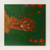 Cloisonne Kunst Tijger op het Jungle Pad Legpuzzel (Horizontaal)