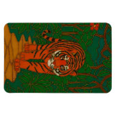Cloisonne Kunst Tijger op het Jungle Pad Magneet (Horizontaal)