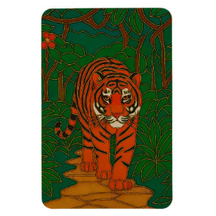 Cloisonne Kunst Tijger op het Jungle Pad Magneet