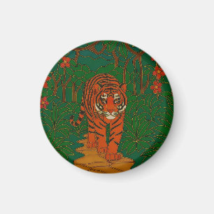 Cloisonne Kunst Tijger op het Jungle Pad Magneet