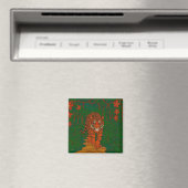 Cloisonne Kunst Tijger op het Jungle Pad Magneet (Insitu (Vaatwasser))