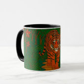 Cloisonne Kunst Tijger op het Jungle Pad Mok (Voorkant links)