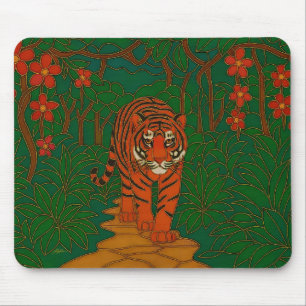 Cloisonne Kunst Tijger op het Jungle Pad Muismat