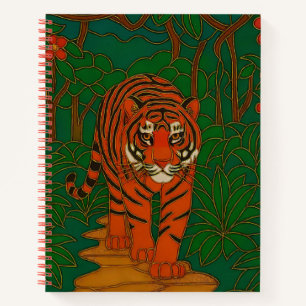 Cloisonne Kunst Tijger op het Jungle Pad Notitieboek