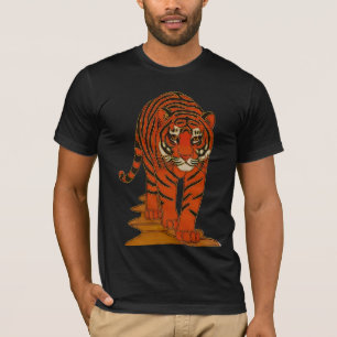 Cloisonne Kunst Tijger op het Jungle Pad T-shirt