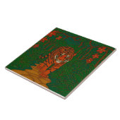 Cloisonne Kunst Tijger op het Jungle Pad Tegeltje (Zijkant)