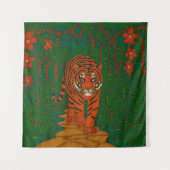 Cloisonne Kunst Tijger op het Junglepad Wandkleed (Voorkant)