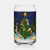 Cloisonne Kunst Whimsical Bos Klassiek Kerstmis  Blikvorm Glas (Achterkant)