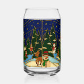 Cloisonne Kunst Whimsical Bos Klassiek Kerstmis  Blikvorm Glas (Links)