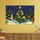 Cloisonne Kunst Whimsical Bos Klassiek Kerstmis Canvas Afdruk (Insitu (Woonkamer))