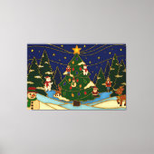 Cloisonne Kunst Whimsical Bos Klassiek Kerstmis Canvas Afdruk (Voorkant)
