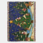 Cloisonne Kunst Whimsical Bos Klassiek Kerstmis Deken (Voorkant Verticaal)
