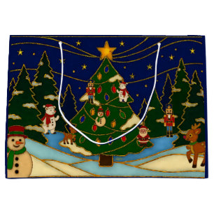 Cloisonne Kunst Whimsical Bos Klassiek Kerstmis Groot Cadeauzakje