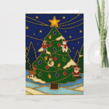 Cloisonne Kunst Whimsical Bos Klassiek Kerstmis