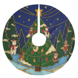 Cloisonne Kunst Whimsical Bos Klassiek Kerstmis Kerstboom Rok