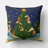 Cloisonne Kunst Whimsical Bos Klassiek Kerstmis Kussen (Achterkant)