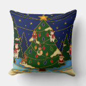 Cloisonne Kunst Whimsical Bos Klassiek Kerstmis Kussen (Voorkant)